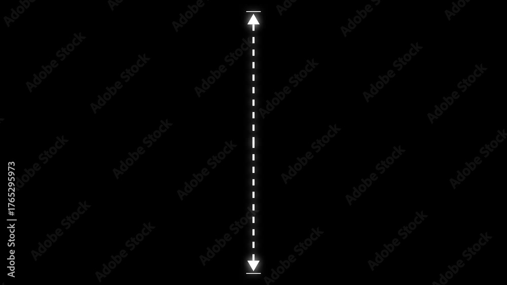Measuring distance length dotted line animation isolated on transparent ...