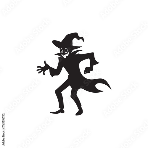 Shadowed Jack Halloween Silhouette Art.