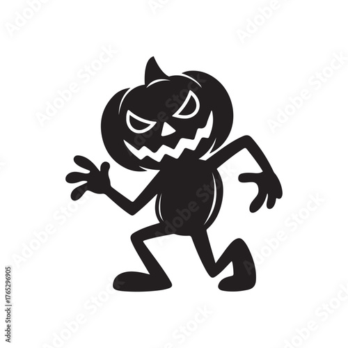 Shadowed Jack Halloween Silhouette Art.