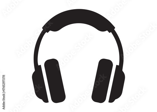Headphones icon, Headphones silhouette vector
