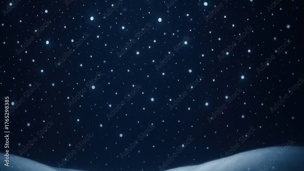 Fototapeta premium Serene snowy night sky illustration.
