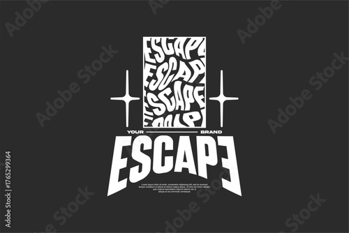 typography streetwear urban fashion template for printing