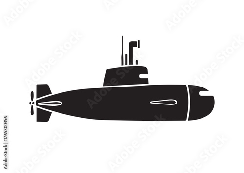 Submarine icon, Submarine silhouette vector