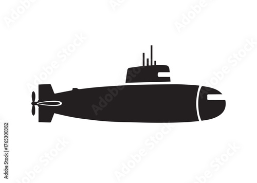 Submarine icon, Submarine silhouette vector