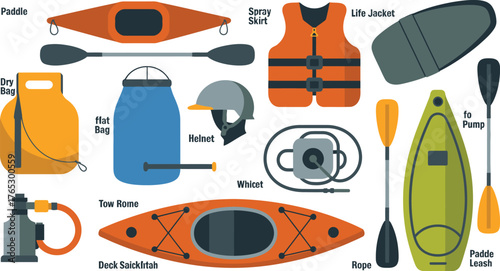 Essential Kayaking Gear and Accessories Kayak, Paddle, Life Jacket, Dry Bag, Helmet, and More