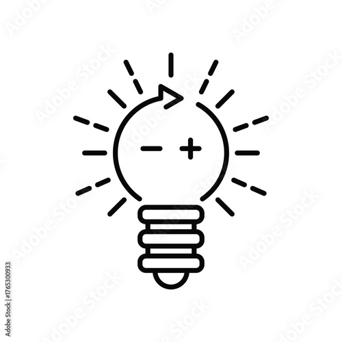 lighting managing icon, level light scale, regulate brightness, light bulb, thin line symbol on white background - editable stroke vector illustration eps10