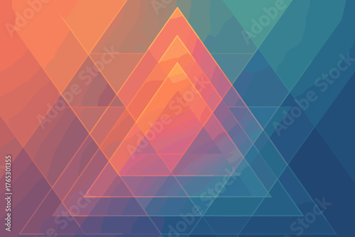 Style gradient geometric chinese negative no characters vector illustration cohesive flat prism