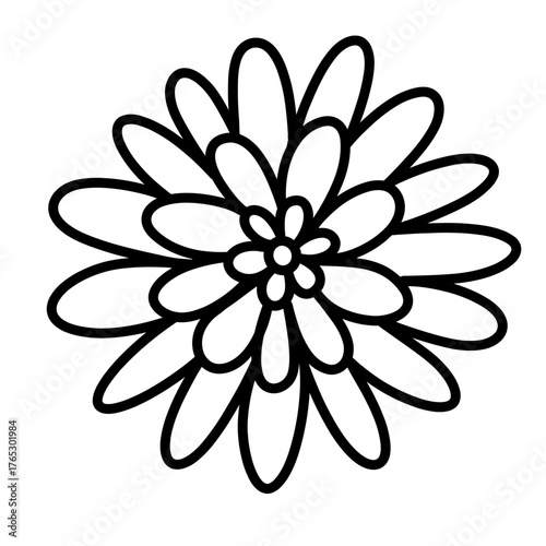 cute flower, hand drawn vector illustration 