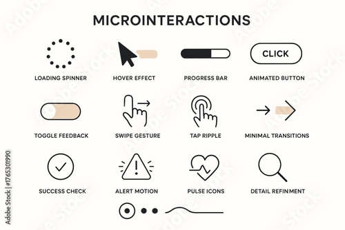 Color motion professional ui dynamic spinner ripple icon hover composition button vector