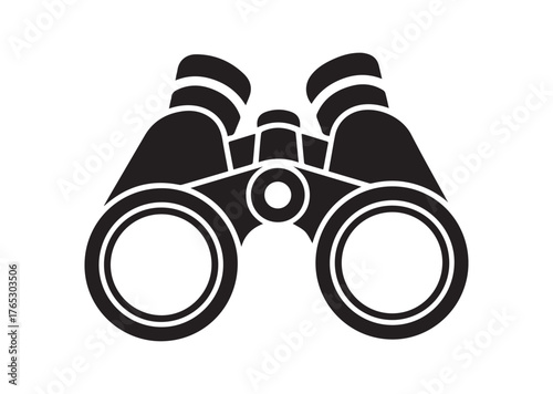 Binoculars icon, Binoculars silhouette vector
