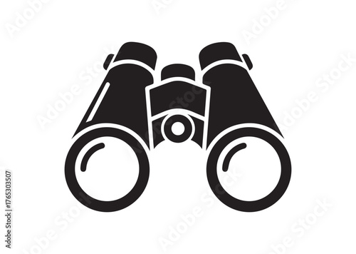 Binoculars icon, Binoculars silhouette vector