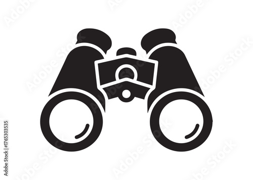 Binoculars icon, Binoculars silhouette vector