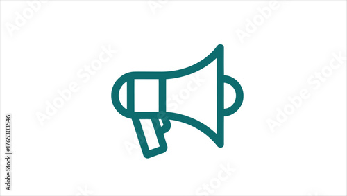 Digital advertising megaphone promoting sales and announcements with vibrant colors