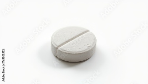 aspirin tablet closeup isolated on white background showing medical drug used as nsaid and antiplatelet agent for pain relief fever and inflammation concept of medicine, healthcare