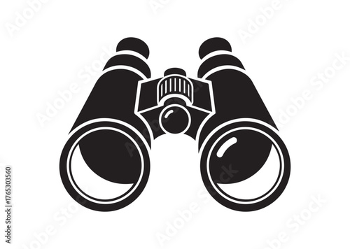 Binoculars icon, Binoculars silhouette vector