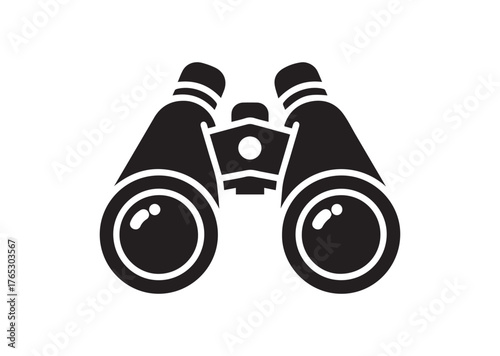 Binoculars icon, Binoculars silhouette vector