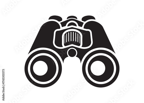 Binoculars icon, Binoculars silhouette vector