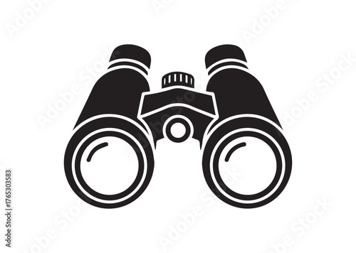 Binoculars icon, Binoculars silhouette vector