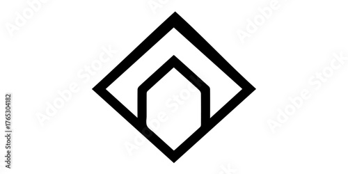 Geometric clean house logo design modern minimalist home outline shape abstract emblem real estate symbol vector