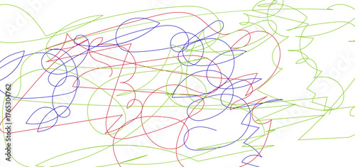 Random coloring line pattern background. Decorative pattern with tangled curved lines. Random chaotic lines abstract geometric pattern vector background.	
