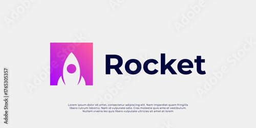 Rocket Logo Design Vector Silhouette Illustration