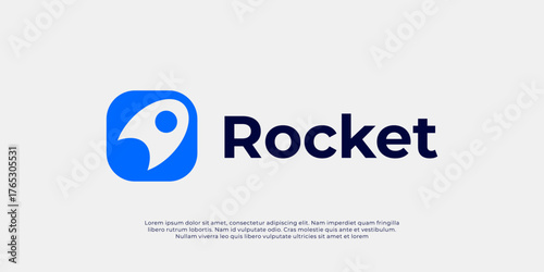 Rocket Logo Design Vector Silhouette Illustration