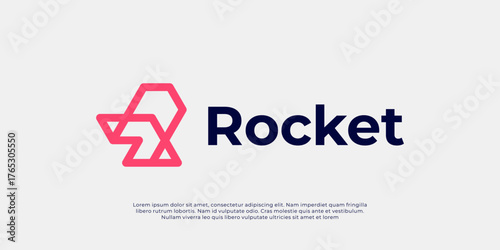 Rocket Logo Design Vector Silhouette Illustration
