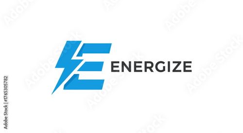 Modern blue letter E logo with an integrated lightning bolt symbol.