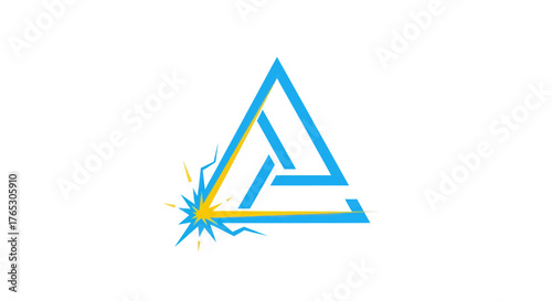 Free Download Abstract Triangle Logo with Light Burst Design. - GFXLoad