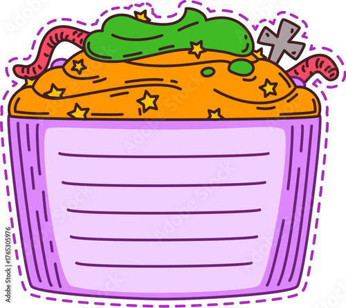 фотографія Halloween holiday cupcake kids memo note template