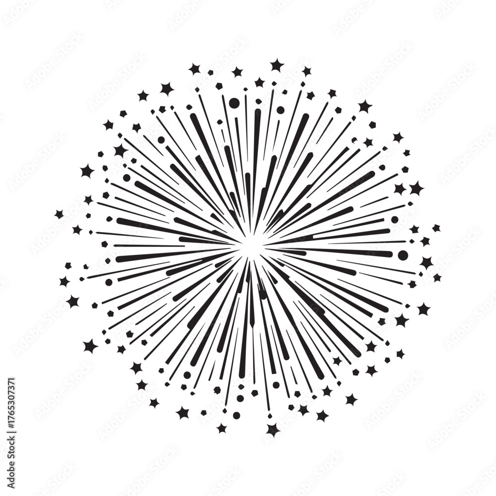 Obraz premium Starburst Explosion Radial Lines Pattern Vector Illustration