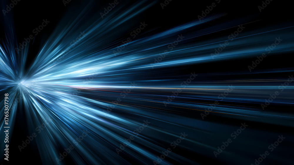 Obraz premium A captivating display of luminous beams of light streaking across a dark backdrop, creating an abstract and dynamic visual