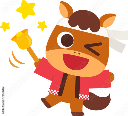 法被を着た馬のキャラクター