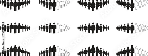 people, crowd, symbol, icon set, icon, group, collection, isolated, transparent, background, team, men, woman, public, gathering, business, silhouette, human, teamwork, society, user, community, perso