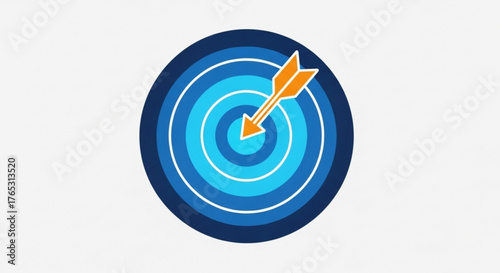 Target goal achievement concept with arrow hitting the center for business success and marketing plan