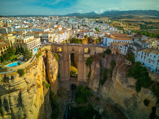 Canvas schilderij Ronda Puente Nuevo Beroemde nieuwe brug Ronda Andalusië  © Robert