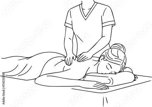 Massage Therapy Illustration (Relaxation Concept)