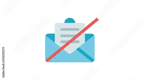 No email flat design icon on White Background