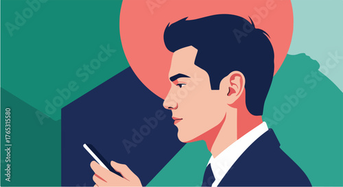 Fintech Entrepreneur – Minimalist Vector Art of Digital Payments and Business Innovation Professional 2