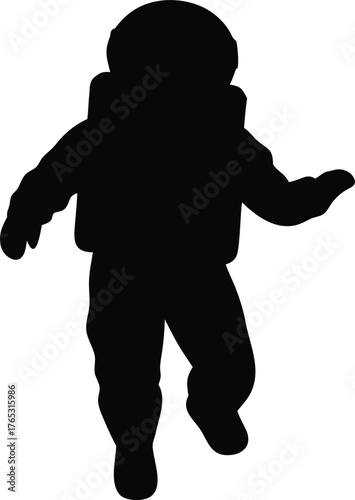 Astronaut, space suit, silhouette, dark background, detailed illustration, high quality, digital art
