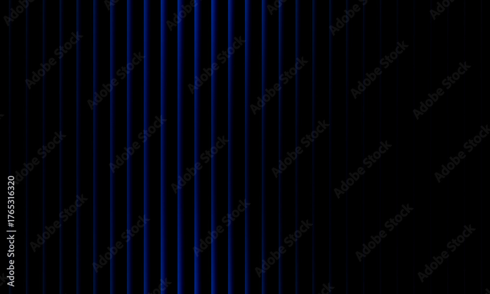 Fototapeta premium Abstract blue wave light pattern with glowing vertical gradient lines on black background, futuristic energy pulse digital design illustration