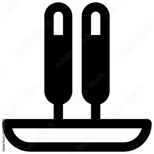 Incense. Outlined stroke vector icon with black-filled details.
