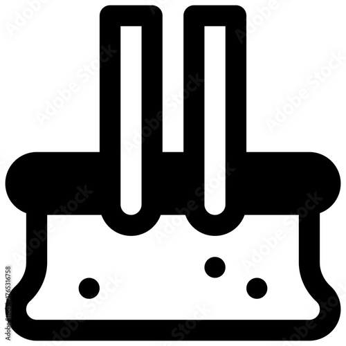 Picnic. Outlined stroke vector icon with black-filled details.