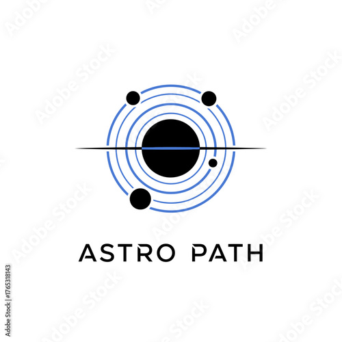 Minimalist Astro Path Planetary System Logo