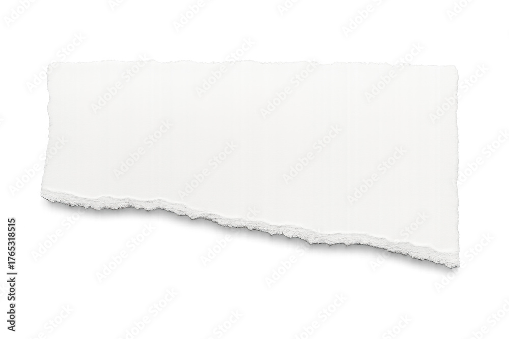 Obraz premium Torn blank white paper strip on transparent background creating copy space for message or text