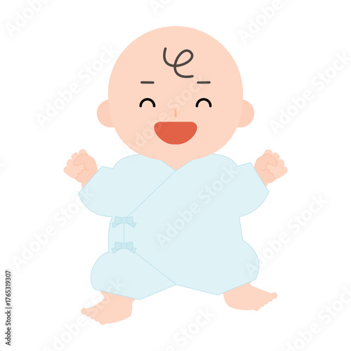 肌着を着た笑顔の赤ちゃん