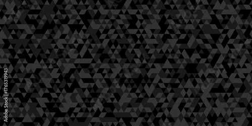 Abstract low polygon cubic black gray black vector poly triangle texture geometric pattern composed of triangular. geometric wall tile and metal cube background triangle wallpaper design.	
