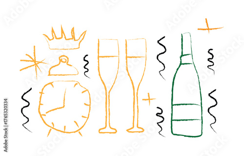 Festive 2026 new year celebration with colorful brush strokes and typography