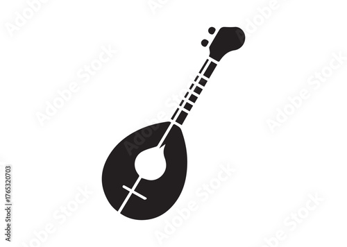Bouzouki icon, Bouzouki Black vector