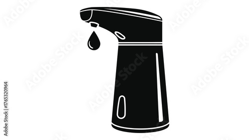 Automatic soap dispenser icon isolated on white background, outline style, simple vector